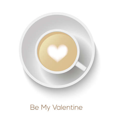 Coffee cup with hears form. Vector.のイラスト素材