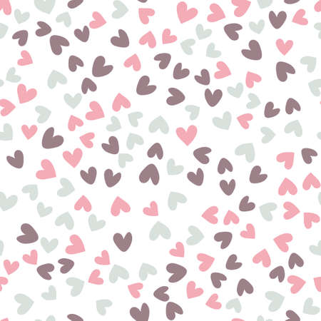 Seamless pattern with colorful hearts for Valentine's Day. Vector.のイラスト素材