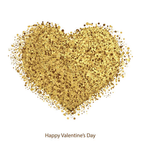 Golden hearts with sparkles for Valentine's day. Vectorのイラスト素材