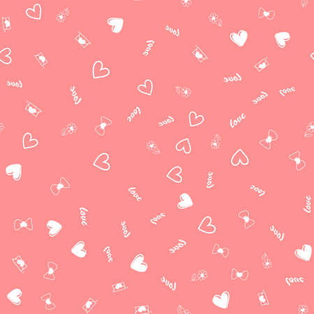 Seamless pattern with hearts for Valentine Day. Vector.のイラスト素材