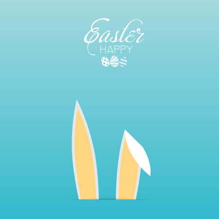Happy Easter card with rabbit ears. Vector.のイラスト素材
