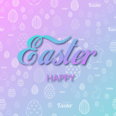 Happy Easter card with Easter ornaments. Vector.のイラスト素材