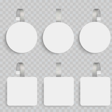 White blank wobblers. 3d sale discount plastic tags vector.のイラスト素材