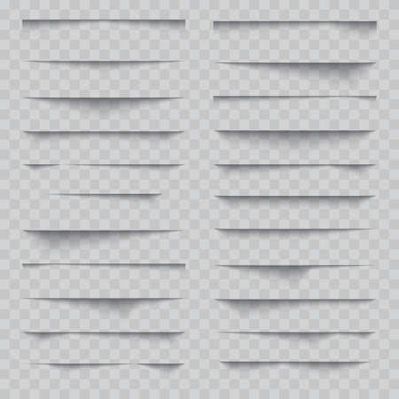 Transparent realistic paper shadow effect set. Vectorのイラスト素材