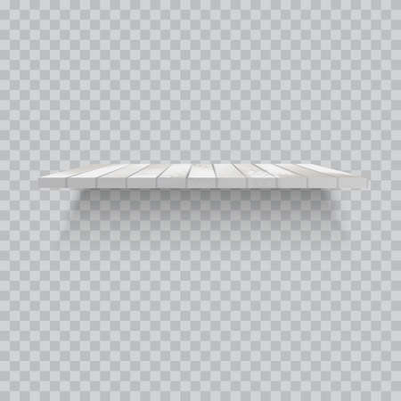 White wooden shelve on transparent background. Vectorのイラスト素材