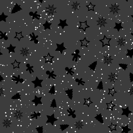 Seamless pattern with Christmas ornaments. Vector.のイラスト素材