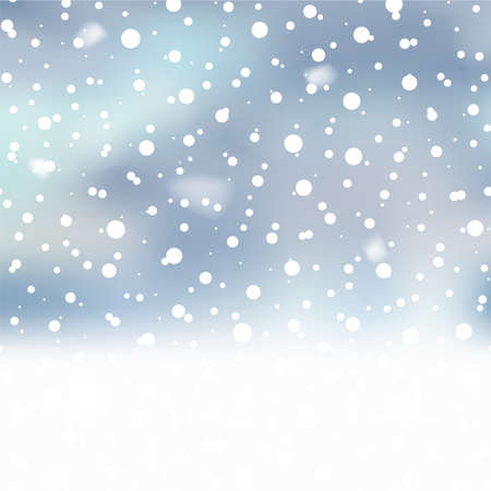 Christmas background with falling snowflakes on blue.のイラスト素材