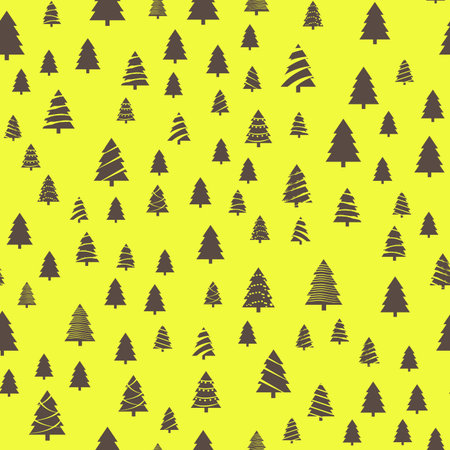 Seamless pattern with pine trees. Vector illustration
