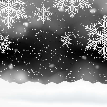 Christmas background with falling snowflakes. Vectorのイラスト素材
