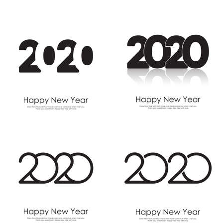 Happy new year 2020 typography vector design for greeting cards . Vector.のイラスト素材