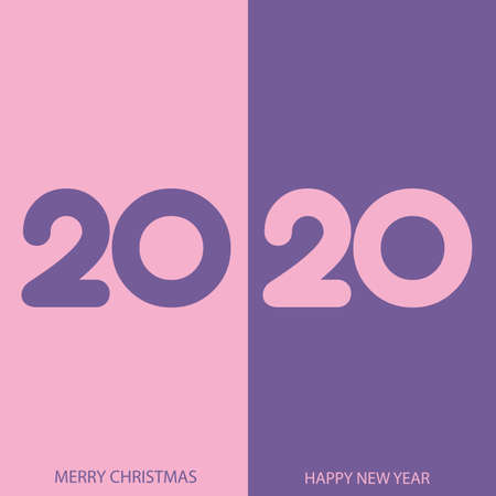 Happy 2020 new year elegant greeting card . Vector.のイラスト素材