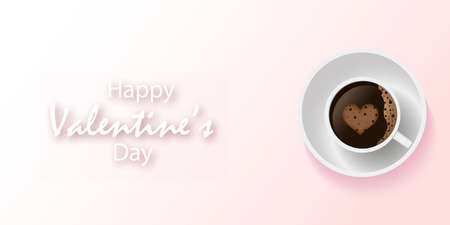Valentine's Day card with lined text and heart. Vector.のイラスト素材