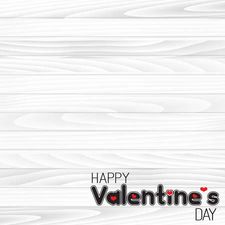 Valentines Day card with red heart on wooden background. Vectorのイラスト素材