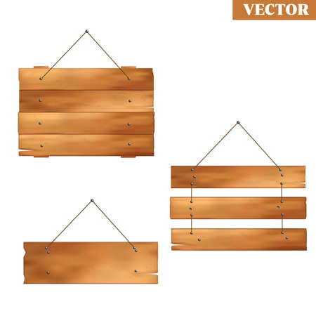 Set of old Wooden boards. Vectorのイラスト素材