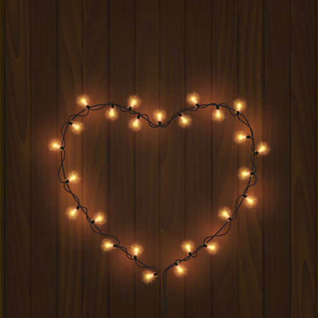 Valentine's day card with light lamps. Vectorのイラスト素材