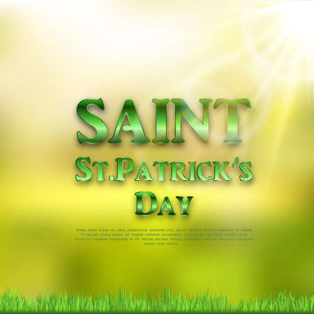 Saint Patrick's day card with shamrock. Vector.のイラスト素材