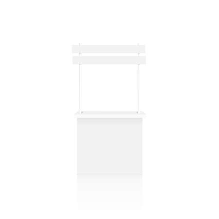 Promo counter trade stand on the white background. Mock Up. vector.のイラスト素材
