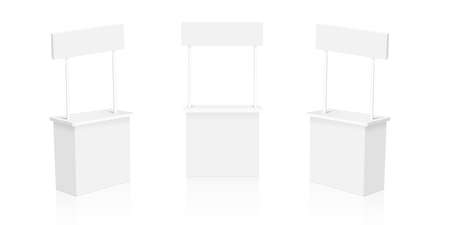 Blank Promotion Stands on a white background. Vectorのイラスト素材