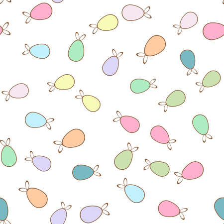 Seamless pattern with colorful Easter eggs. Vector illustration.のイラスト素材
