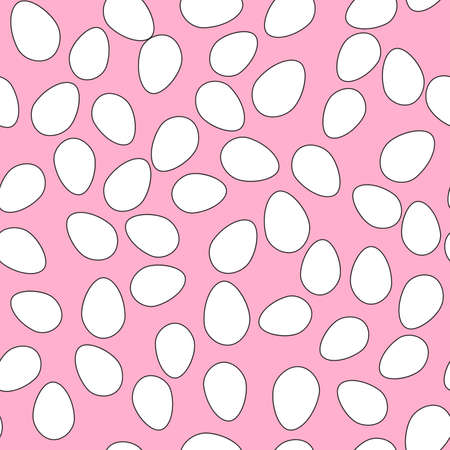 Seamless pattern with white Easter eggs. Vector illustration.のイラスト素材