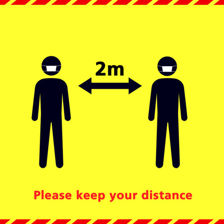Social Distancing and Self Quarantine. Vector sign