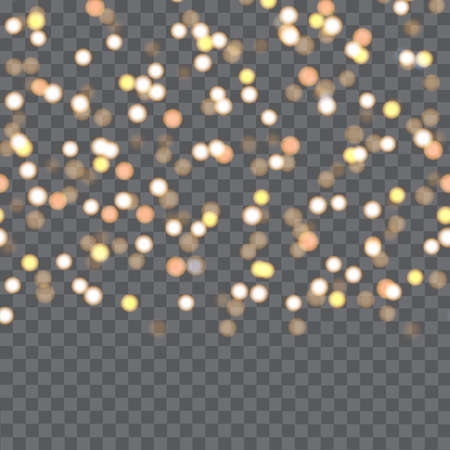 Blurred glitter abstract border lights wallpaper on transparent background. Vector.のイラスト素材