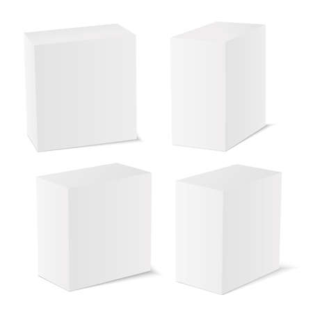 Blank package Box set. Isolated on white. Vector .のイラスト素材