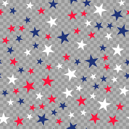 Seamless pattern with stars for USA Independence Day Background. Vector.のイラスト素材
