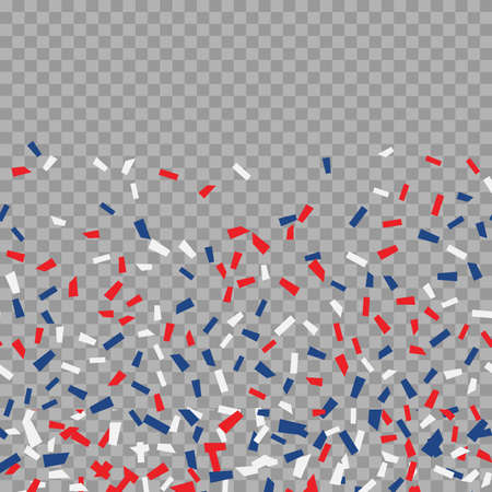 4th of July festive background with falling colorful papers. Vector illustrationのイラスト素材