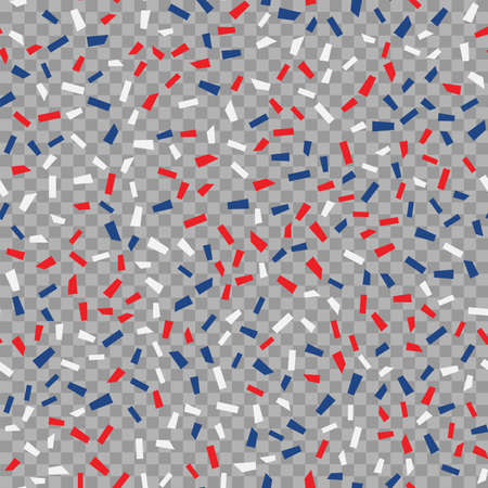 4th of July festive background with falling colorful papers. Vector illustrationのイラスト素材