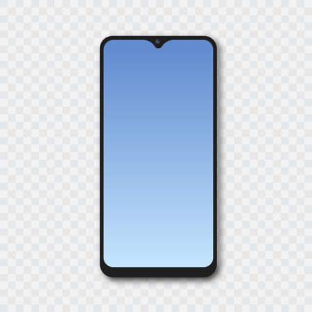 Realistic smartphone with blue gradient screen. Vector.のイラスト素材