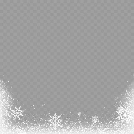 Christmas background with snowflakes on transparent. Vector.のイラスト素材