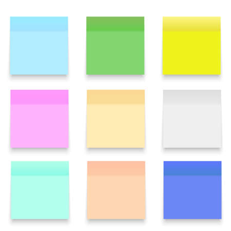 Set of Office paper sheets or stickers. Vectorのイラスト素材