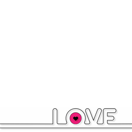 Black lined love text on white background. Vectorのイラスト素材