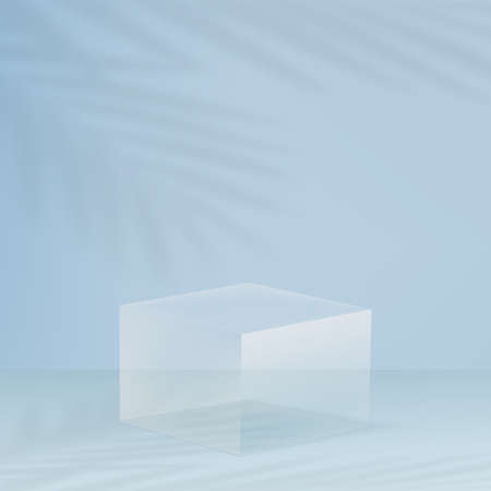 Abstract background with blue color geometric 3d podiums. Vector illustration.のイラスト素材