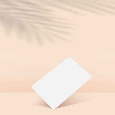 Abstract background with cream color geometric 3d podiums. Vector illustration.のイラスト素材