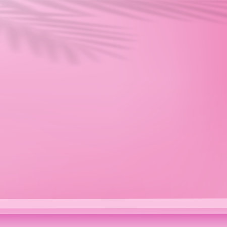 Abstract background with pink color geometric 3d podiums. Vector illustration.のイラスト素材