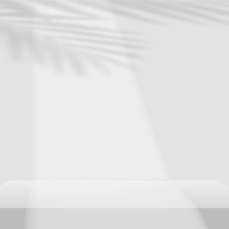 Abstract background with white color geometric 3d podiums. Vector illustration.のイラスト素材