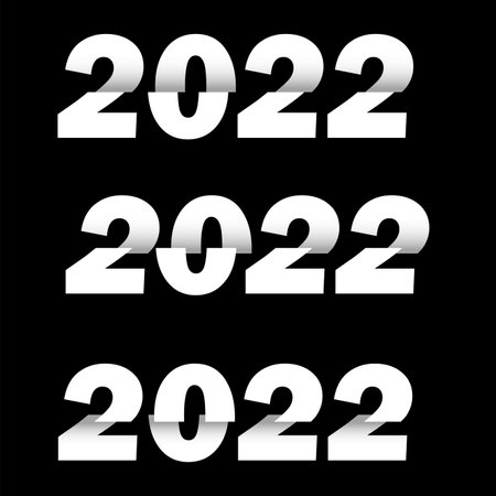 Happy New Year 2022 text design. Brochure template design, postcard, banner. Vector.のイラスト素材