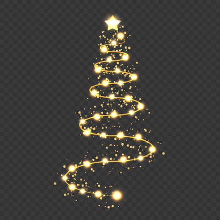 Christmas tree made from glowing lights. Vectorのイラスト素材