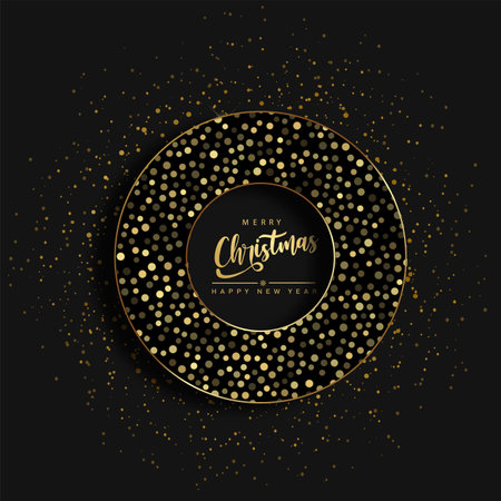 Happy 2022 New Year congratulation with round glitter effect. Vector.のイラスト素材