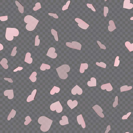 Seamless background with pink heart on the transparent background. Vectorのイラスト素材