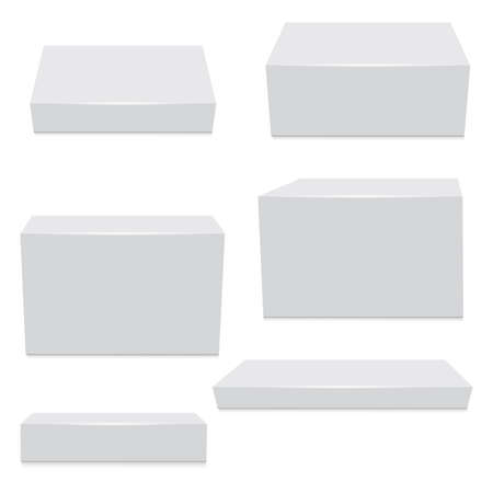 Blank package box set isolated on white. vector illustrationのイラスト素材