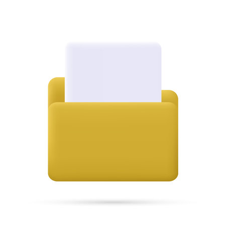 3d opened yellow folder icon. vector illustrationのイラスト素材