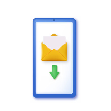Incoming new message on smartphone. vector illustration