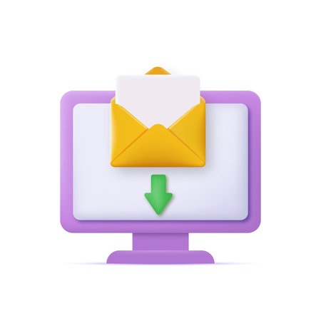 Incoming mail box on PC. vector illustrationのイラスト素材