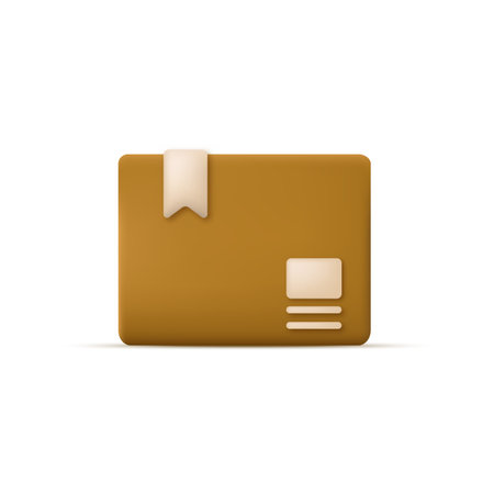 3d cardboard mail post box. vector illustration
