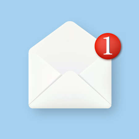 3d opened envelope mail with paper. vector illustrationのイラスト素材