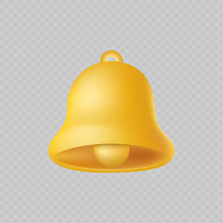 3d yellow ringing bellのイラスト素材