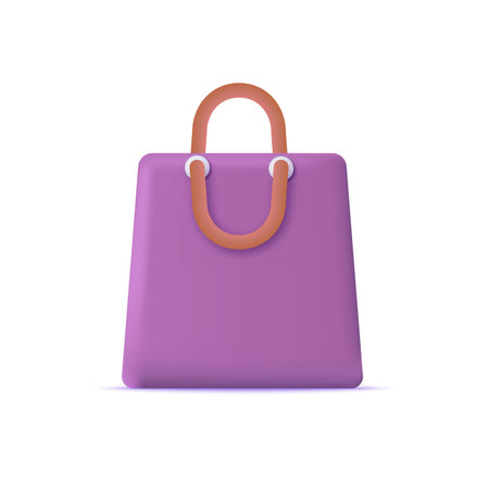 3d shopping concept. Shopping bag, handbag icon. vector illustrationのイラスト素材